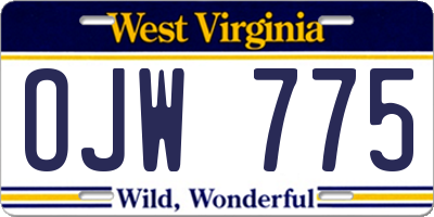 WV license plate OJW775