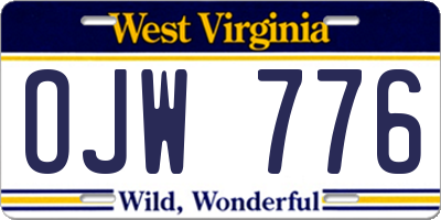 WV license plate OJW776