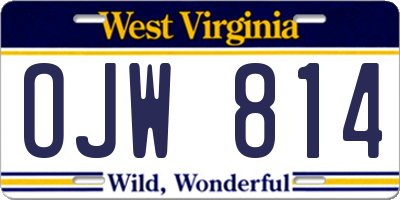 WV license plate OJW814
