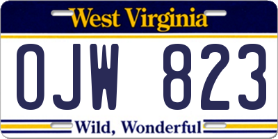 WV license plate OJW823