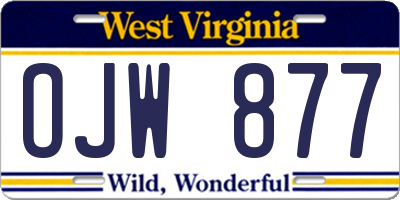 WV license plate OJW877