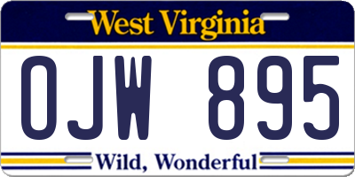 WV license plate OJW895