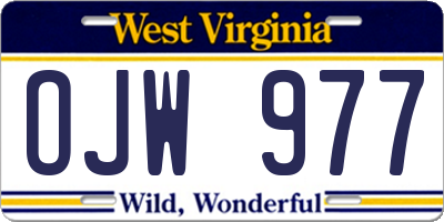 WV license plate OJW977