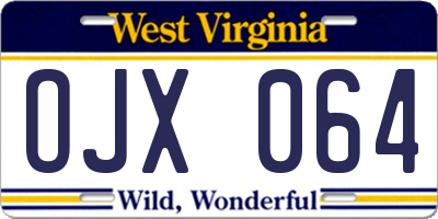 WV license plate OJX064
