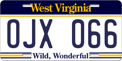 WV license plate OJX066
