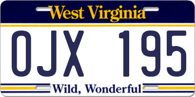 WV license plate OJX195