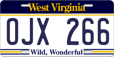 WV license plate OJX266