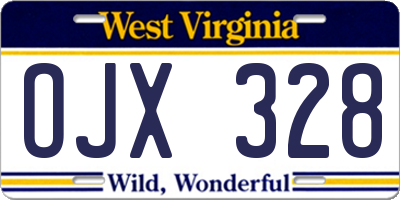 WV license plate OJX328