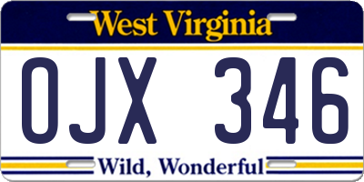 WV license plate OJX346