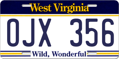 WV license plate OJX356