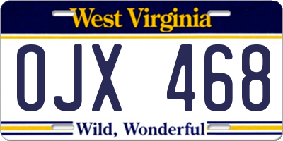 WV license plate OJX468