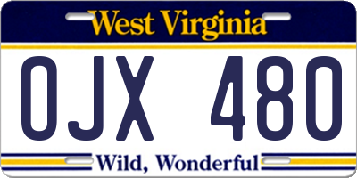 WV license plate OJX480