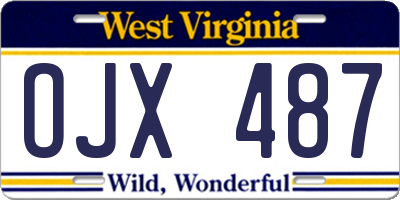 WV license plate OJX487