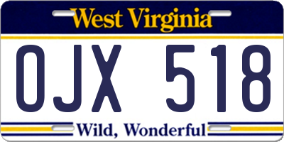 WV license plate OJX518