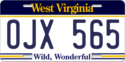 WV license plate OJX565