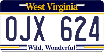 WV license plate OJX624