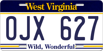 WV license plate OJX627