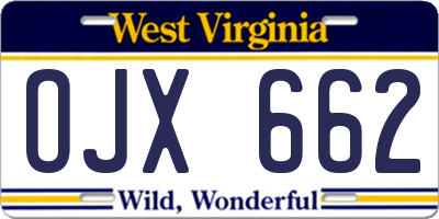 WV license plate OJX662