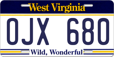WV license plate OJX680