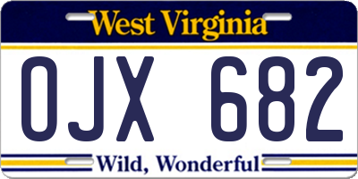 WV license plate OJX682