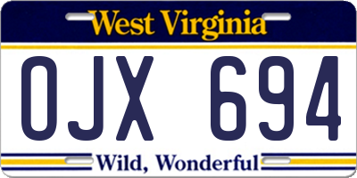 WV license plate OJX694