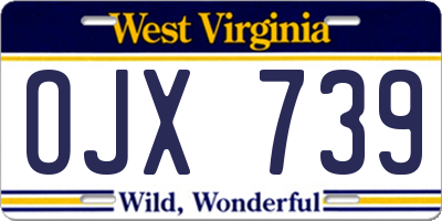 WV license plate OJX739