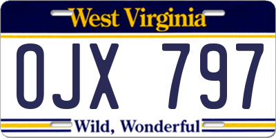 WV license plate OJX797