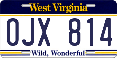 WV license plate OJX814