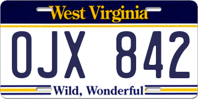 WV license plate OJX842