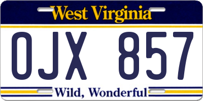 WV license plate OJX857