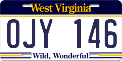 WV license plate OJY146