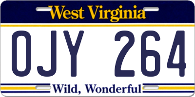WV license plate OJY264