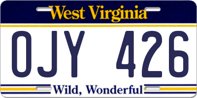 WV license plate OJY426