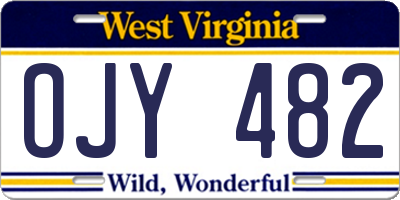WV license plate OJY482