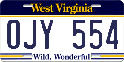 WV license plate OJY554
