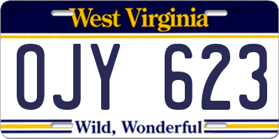 WV license plate OJY623