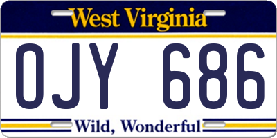 WV license plate OJY686