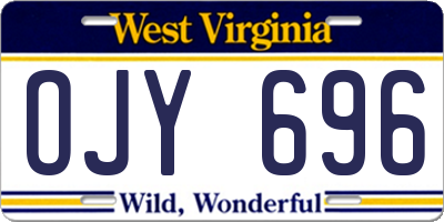WV license plate OJY696