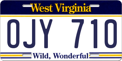 WV license plate OJY710