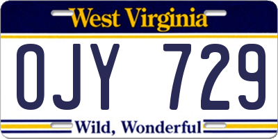 WV license plate OJY729