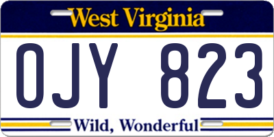 WV license plate OJY823