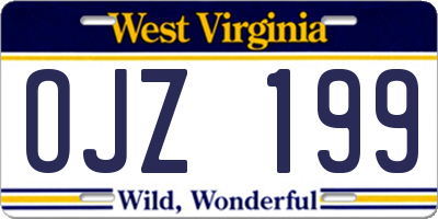 WV license plate OJZ199