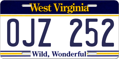 WV license plate OJZ252