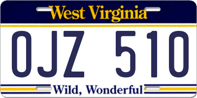 WV license plate OJZ510