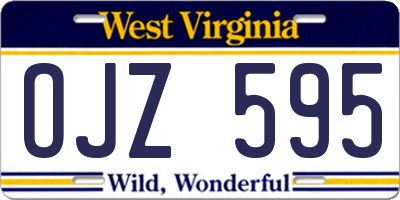 WV license plate OJZ595