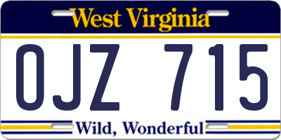 WV license plate OJZ715