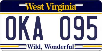 WV license plate OKA095