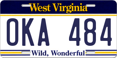 WV license plate OKA484