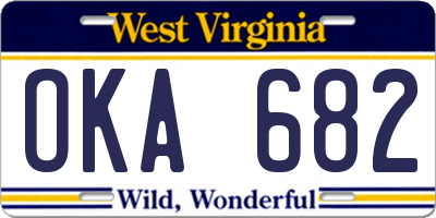 WV license plate OKA682