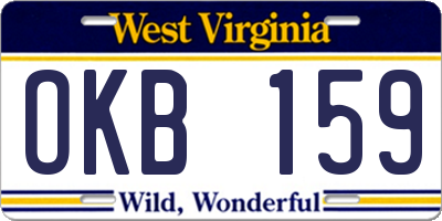 WV license plate OKB159